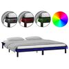 vidaXL LED R&uacute;mgrind Sv&ouml;rt 160x200 cm Gegnheill Vi&eth;ur