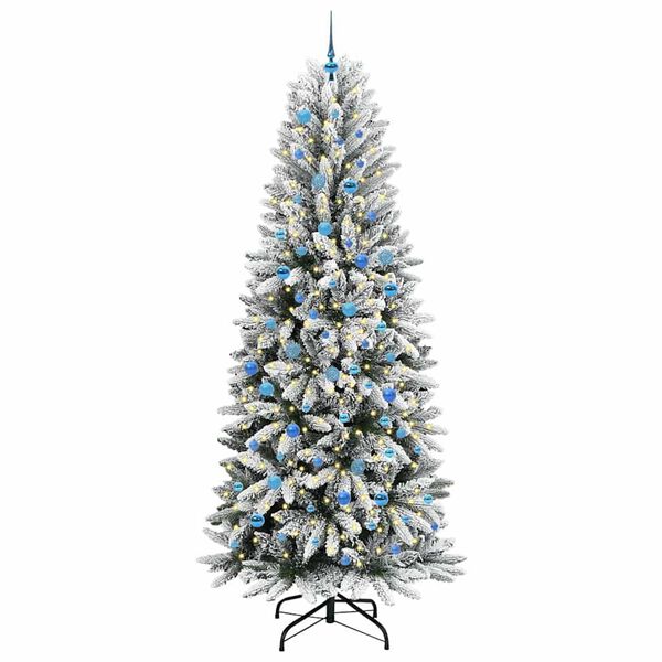 vidaXL Gervi j&oacute;latr&eacute; me&eth; 300 LED Hv&iacute;tt 240 cm PVC, Plast, St&aacute;l og PE