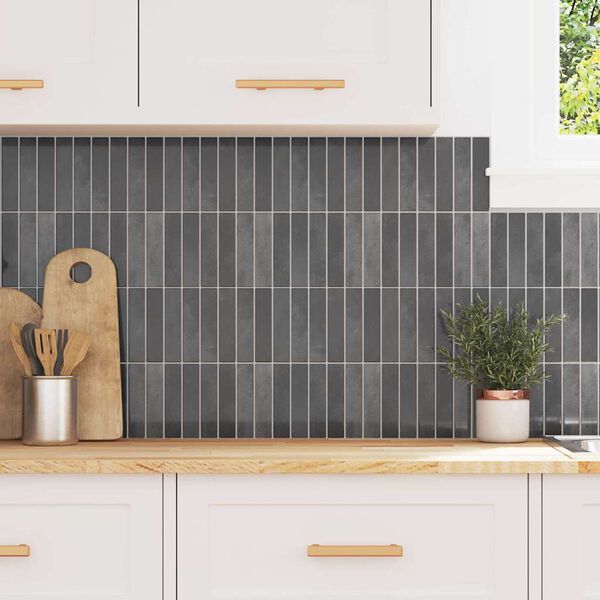 vidaXL R&eacute;ttanglar fl&iacute;s 10 pcs Gr&aacute;r 29 x 23 x 0,08 cm P&oacute;l&yacute;&uacute;retan og PET