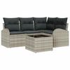 vidaXL Gar&eth;s&oacute;fa sett me&eth; p&uacute;&eth;i me&eth; geymslu 5 pcs Lj&oacute;sgr&aacute;r p&oacute;l&yacute;rattan