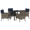 vidaXL Gar&eth;ur bor&eth;sett me&eth; p&uacute;&eth;i 5 pcs Gr&aacute;r p&oacute;l&yacute;rattan
