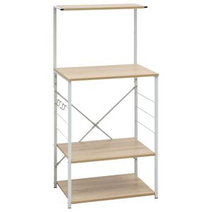 vidaXL Innr&eacute;tting fyrir &Ouml;rbylgjuofn Hv&iacute;tur og Eik 60x39,6x123 cm