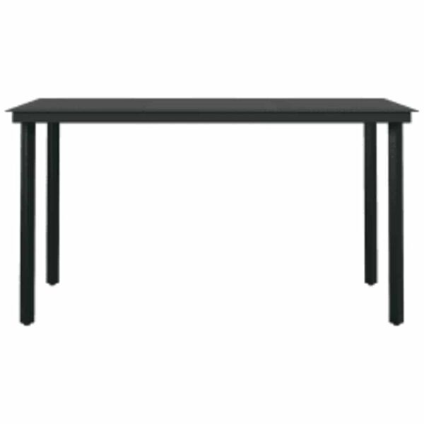 vidaXL 5 Hluta Gar&eth;h&uacute;sgagnasett me&eth; Sessum Svart P&oacute;l&yacute;rattan og Gler