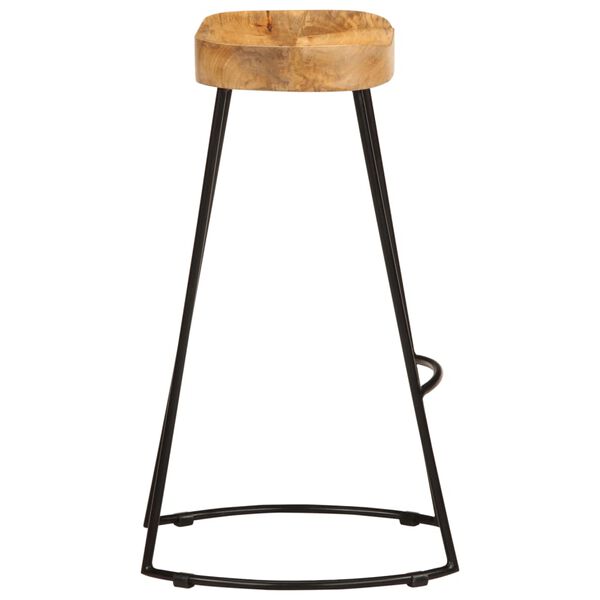 244010 vidaXL Bar Stools 2 pcs Solid Mango Wood