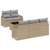 vidaXL Gar&eth;s&oacute;fa sett Drapplita&eth;ur p&oacute;l&yacute;rattan