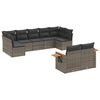vidaXL 9 Hluta Gar&eth;s&oacute;fasett me&eth; Sessum Gr&aacute;r P&oacute;l&yacute;rattan
