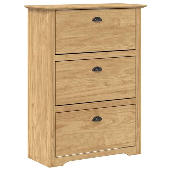 vidaXL Sk&oacute;sk&aacute;li BODO Hunangsbr&uacute;nn 80 x 35 x 118 cm Samsettur vi&eth;ur