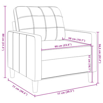 vidaXL Sófastóll Dökkgrár 60 cm Flauel