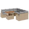 vidaXL Gar&eth;s&oacute;fa sett me&eth; p&uacute;&eth;i 9 pcs drappa&eth;ur og lj&oacute;sgr&aacute;r