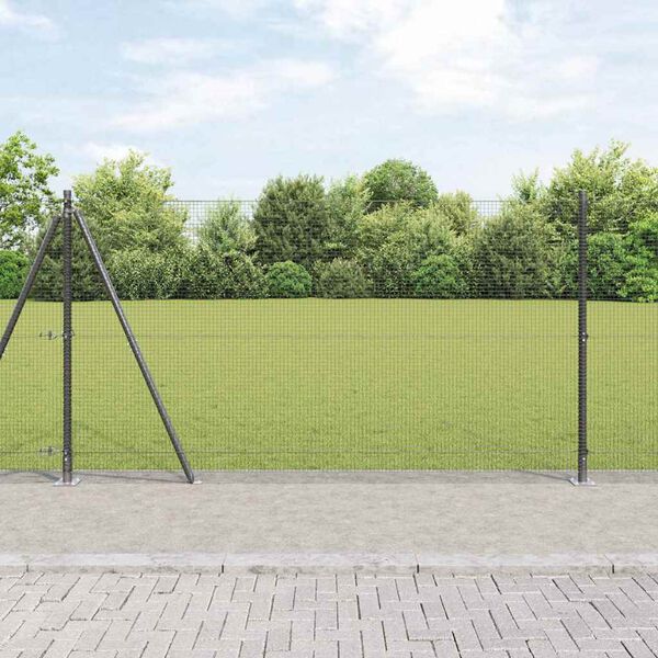 vidaXL Gir&eth;ingarp&oacute;stur Gr&aacute;r 50 x 1,2 m (16 x 16 mm net) St&aacute;l og PVC