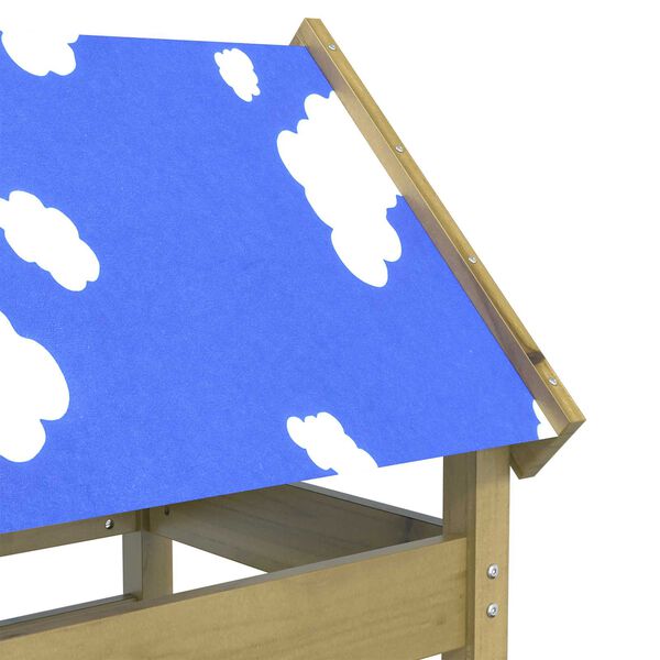 vidaXL Leikjaturn Br&uacute;nn 85 x 52,5 x 239 cm Solid Impregnated Wood