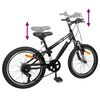 vidaXL Kids Mountain Bike 20 Tommur 6-Speed fyrir 5-8 &aacute;ra Svartur