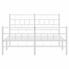 vidaXL Rúmgrind úr Málmi með Höfuðgafli & Fótagafli Hvít 140x190 cm