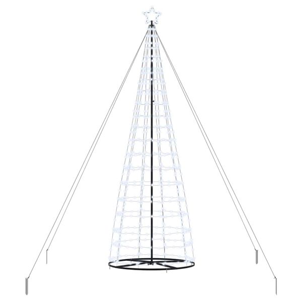 vidaXL LED jólatré með 800 LED með standi Kaldur hvítur 400 cm Járn