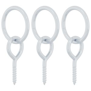 vidaXL Afestingarhringir me&eth; Augnskr&uacute;fum 3 stk Silfurst&aacute;l