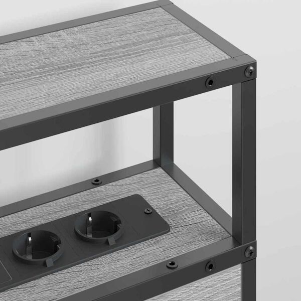 vidaXL Geymslu h&ouml;f&eth;ah&ouml;gg Gr&aacute; sonoma &aacute;fer&eth; 120 cm Samsettur vi&eth;ur