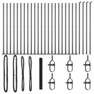 vidaXL Gir&eth;ingarp&oacute;stur Gr&aacute;r 50 x 1,4 m (12 x 12 mm net) St&aacute;l og PVC