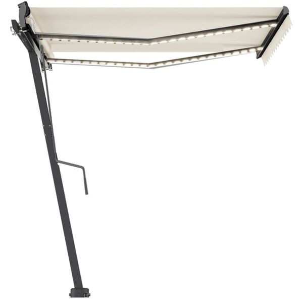 vidaXL Fr&iacute;standandi sj&aacute;lfvirkt skyggni 350x250 cm krem