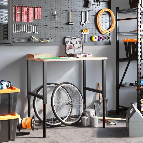 vidaXL Stillanlegar Vinnubekksgrindur 2 stk. M&aacute;lmur 55x(69-95,5) cm Svartar