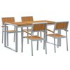 vidaXL Gar&eth;ur bor&eth;sett 5 pcs Gr&aacute;r Hrein akas&iacute;utr&eacute;