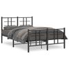 vidaXL R&uacute;mgrind &uacute;r M&aacute;lmi me&eth; H&ouml;fu&eth;gafli & F&oacute;tagafli Sv&ouml;rt 120x190 cm