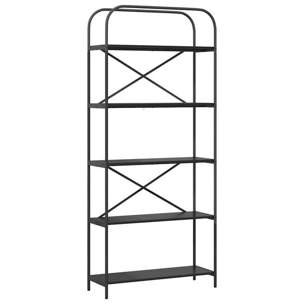 vidaXL Hilla Svartur Eik 80 x 30 x 183 cm Samsettur vi&eth;ur