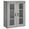 vidaXL Vegghengdur Sk&aacute;pur Gr&aacute;r Sonoma 69,5x34x90 cm