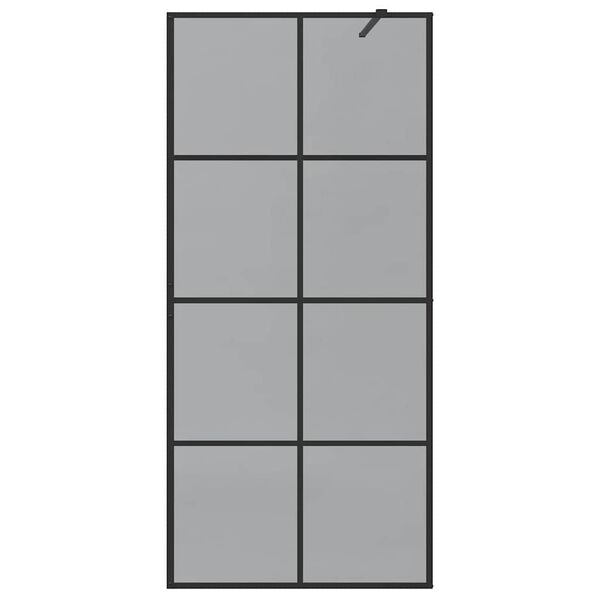 vidaXL Gangsturtuveggur Svartur 90 x 195 cm hertu&eth; gler