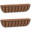 vidaXL Veggfest Bl&oacute;maker 2 stk. me&eth; K&oacute;kosf&oacute;&eth;ri 61x19x16 cm Svart St&aacute;l