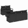 vidaXL S&oacute;fasett me&eth; p&uacute;&eth;i 6 pcs Svartur p&oacute;l&yacute;rattan