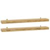 vidaXL Vegghillur 2 stk. 90x15x4 cm Gegnheill Tekkvi&eth;ur