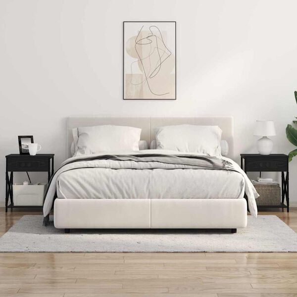 vidaXL Noat&ouml;flu sk&aacute;pur 2 pcs Svartur Eik 41 x 31 x 51 cm