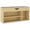 vidaXL Sk&oacute;bekkur me&eth; Sessu Sonoma Eik 104x30x49 cm Samsettur Vi&eth;ur