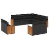 vidaXL 11 Hluta Gar&eth;s&oacute;fasett me&eth; Sessum Svart P&oacute;l&yacute;rattan
