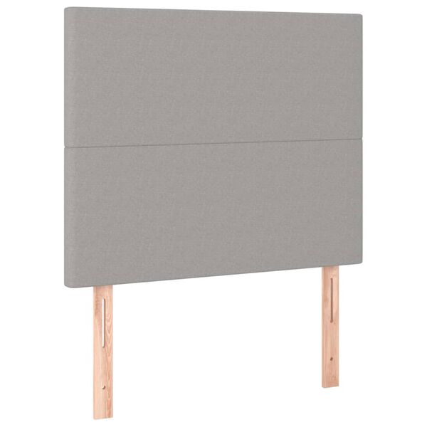 vidaXL Höfuðgafl ljósgrár 80x5x118/128 cm efni