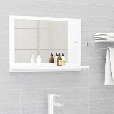 804562 vidaXL Bathroom Mirror White 60x10,5x37 cm Chipboard