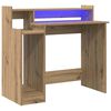 vidaXL Skrifbor&eth; me&eth; hillu Artisan Eik 97 x 45 x 90 cm Samsettur vi&eth;ur
