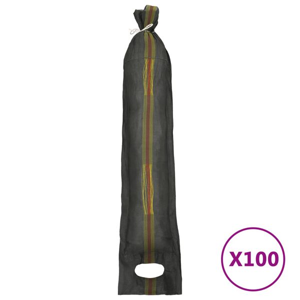 vidaXL Sandpokar 100 stk. D&ouml;kkgr&aelig;nir 103x25 cm HDPE