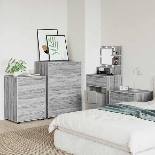 vidaXL Geymsk&aacute;pur 2 pcs Gr&aacute;r Sonoma 80 x 48 x 105 cm Samsettur vi&eth;ur