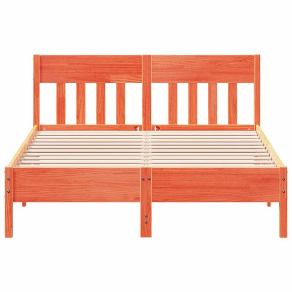 vidaXL R&uacute;mgrind &aacute;n D&yacute;nu Vaxbr&uacute;nn 135x190 cm Gegnheil Fura