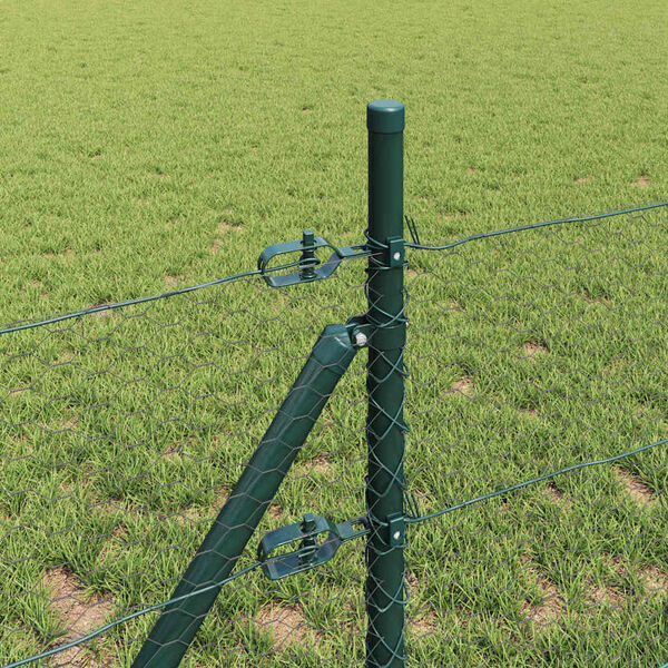 vidaXL Gir&eth;ing me&eth; st&ouml;ngum Gr&aacute;r 0.4 x 50 m PVC-bori&eth; st&aacute;l