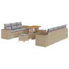 vidaXL Gar&eth;s&oacute;fa sett 10 pcs Drapplita&eth;ur p&oacute;l&yacute;rattan