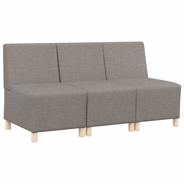 vidaXL Sofaeiningar &aacute;n handfanga 3 pcs M&oacute;gr&aacute;r 55 x 74 x 82 cm d&uacute;kur