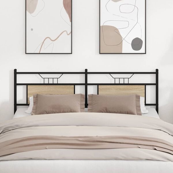 vidaXL Skiptanlegt R&uacute;mgafl Sonoma Eikarlitur 180 cm Samsettur Vi&eth;ur og St&aacute;l