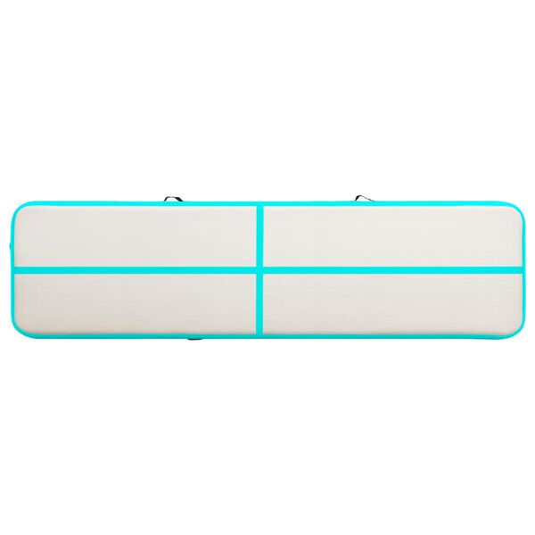 vidaXL Uppbl&aacute;sanleg fimleikad&yacute;na me&eth; pumpu 800x100x15 cm PVC Gr&aelig;n