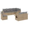 vidaXL 8 Hluta Gar&eth;s&oacute;fasett me&eth; Sessum Drappa&eth; P&oacute;l&yacute;rattan