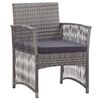 vidaXL Gar&eth; h&aelig;gindast&oacute;lar me&eth; p&uacute;&eth;um 2 stk Grey Poly Rattan