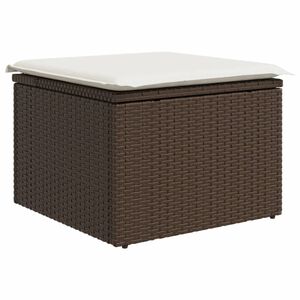 vidaXL Garðkollur með Sessu Brúnn 55x55x37 cm Pólýrattan