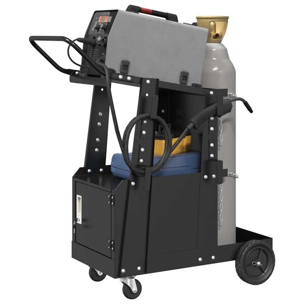 vidaXL Suðuvagn Svartur 90 x 46 x 96 cm Stál