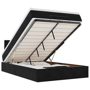 vidaXL Ottoman r&uacute;m me&eth; d&yacute;nu & LED sv&ouml;rtum 120x190cm Flauel